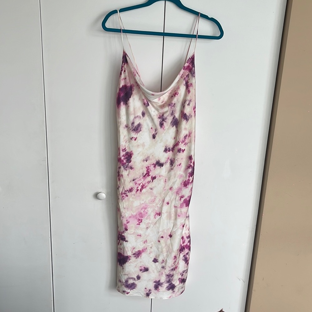 Bardot Medium Pink Tie Dye Midi Slip Dress
